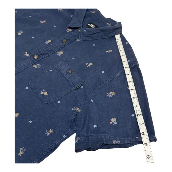 O’Neill Men’s XL Blue Palm Tree Print Button Up Shirt Modern Fit Surf Beach - Picture 8 of 8